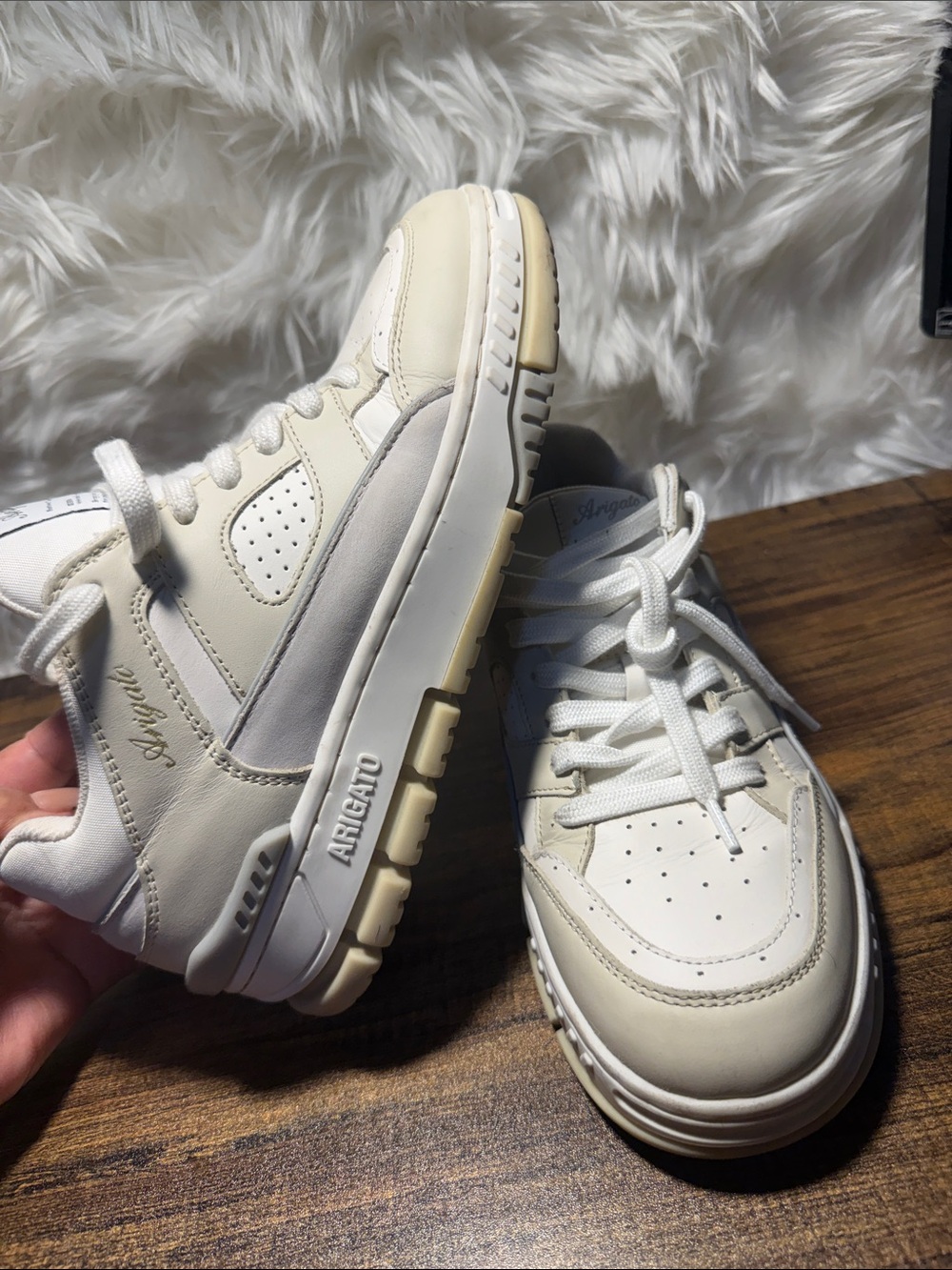 Axel Arigato Cream/White Chunky Sole Sneakers - Picture 3 of 7